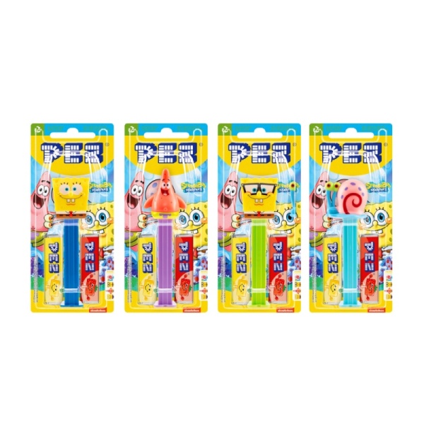 Spongebob PEZ Dispenser & 2 Sweets Candy Packs 17g